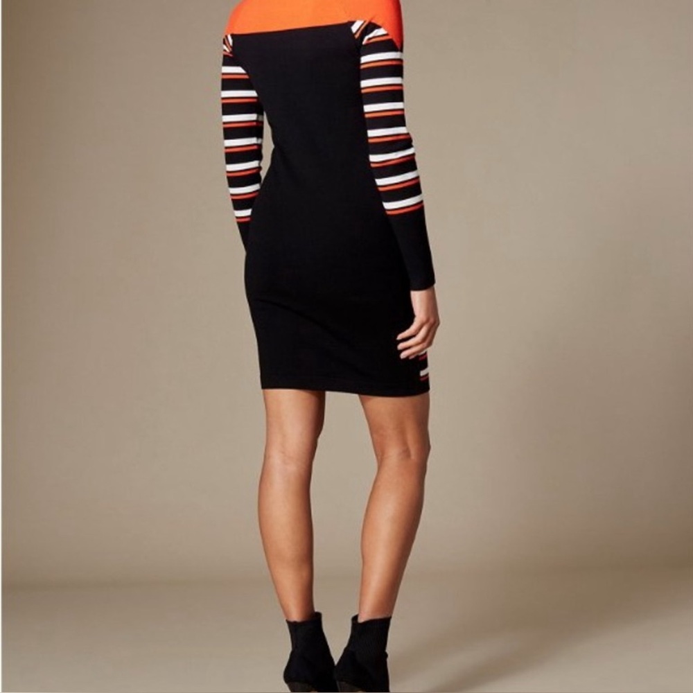 Karen Millen Black and Red Striped Midi Dress - Picture 2 of 9